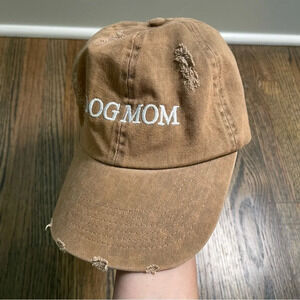 David and Young “Dog Mom” distressed tan dad hat